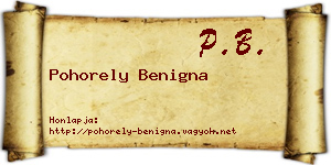 Pohorely Benigna névjegykártya